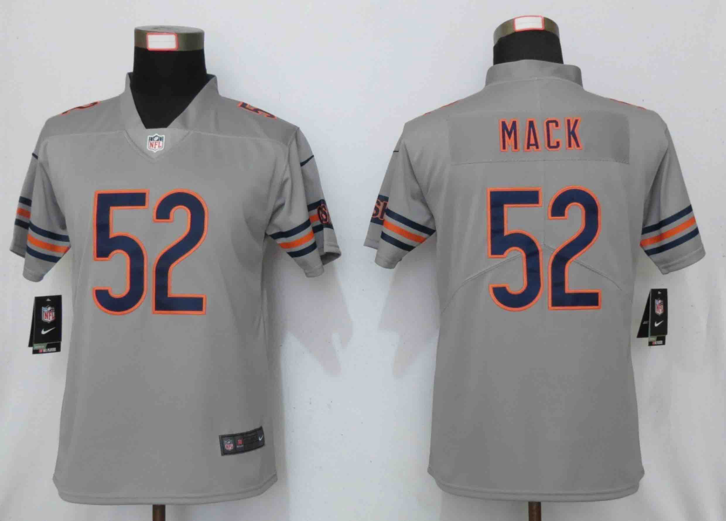 Womens NFL Chicago Bears 52 Mack Vapor Silver Inverted Jersey