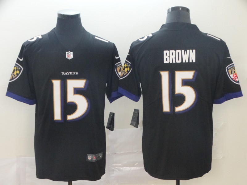 NFL Baltimore Ravens #15 Brown Black Vapor Limited Jersey