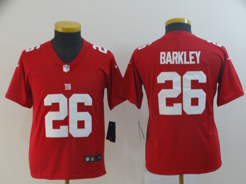 Kids NFL New York Giants #26 Barkley Red Limited Jersey