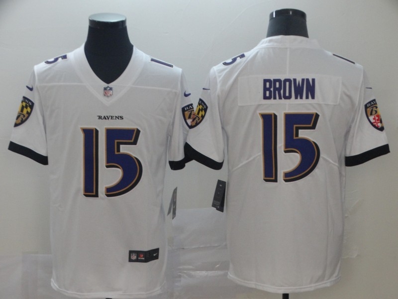 NFL Baltimore Ravens #15 Brown White Vapor Limited Jersey