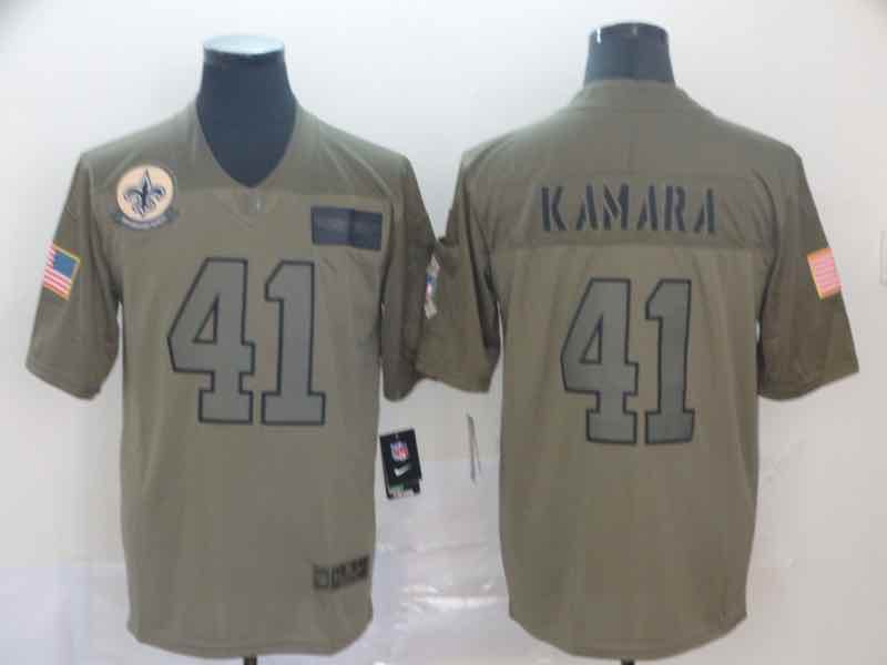 NFL New Orleans Saints #41 Kamara Salute to Service Green Jersey