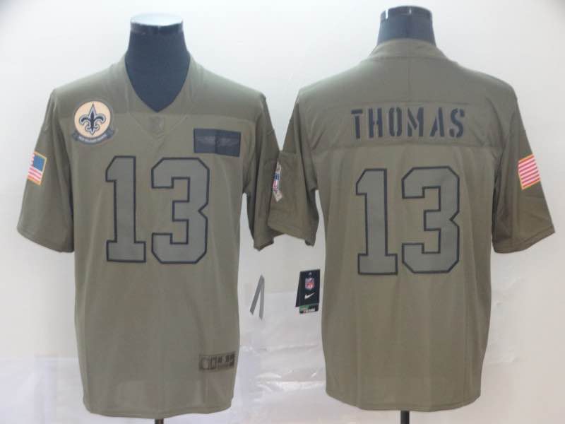 NFL New Orleans Saints #13 Thomas Salute to Service Green Jersey