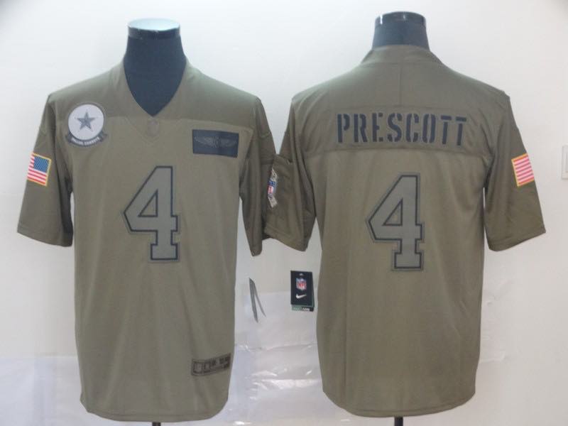 NFL Dallas Cowboys #4 Prescott Salute to Service Limited Jersey