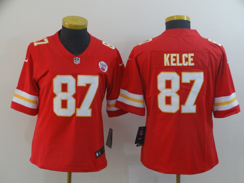 Womens NFL Kansas City Chiefs #87 Kelce Red Vapor Limited Jersey