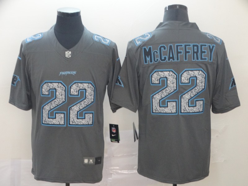NFL Carolina Panthers #22 McCaffrey Smoke Legend Grey Limited Jersey