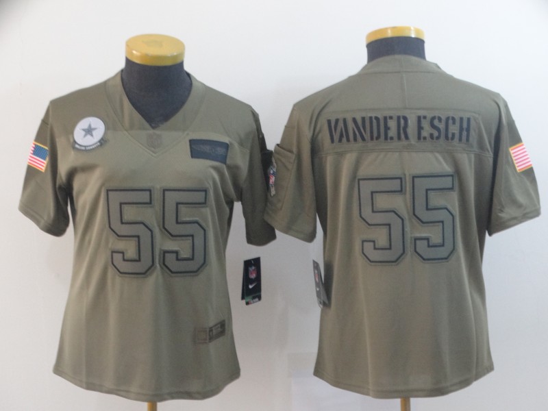Womens NFL Dallas Cowboys 55 Vander Esch Salute to Service Jersey