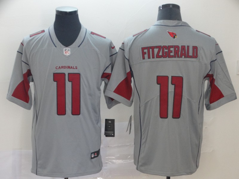 NFL Arizona Cardinals #11 Fitzgerald Inverted Grey Limited Jersey