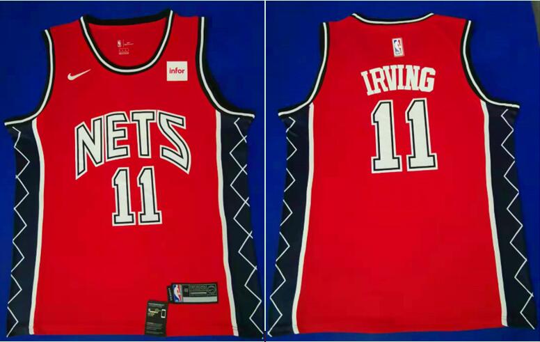 NBA Brooklyn Nets #11 Irving Red Game Jersey
