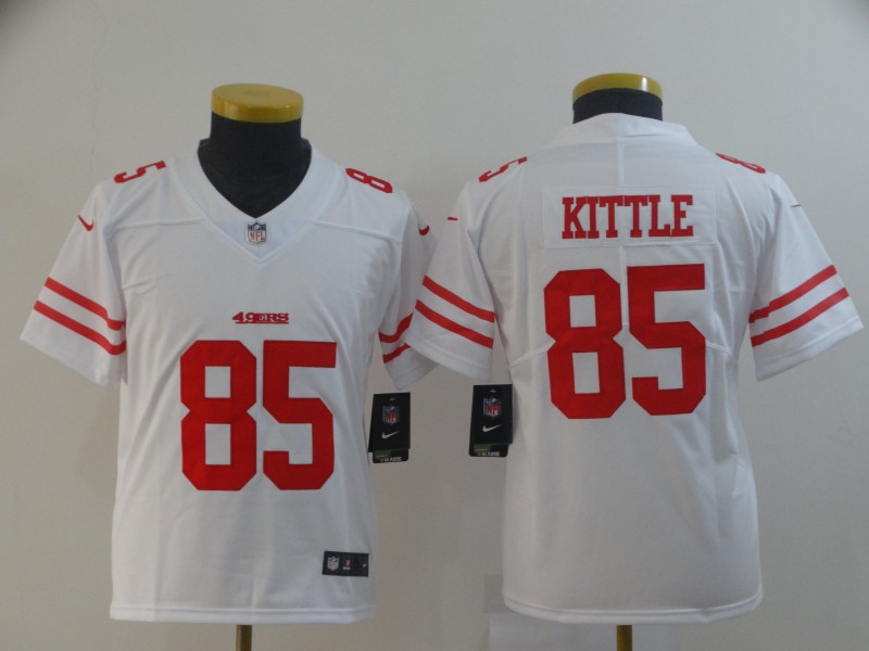Kids NFL San Francisco 49ers #85 Kittle White Vapor Limited Jersey
