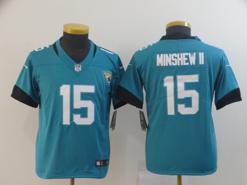 Kids NFL Jacksonville Jaguars #15 Minshew II Blue Vapor Limited Jersey