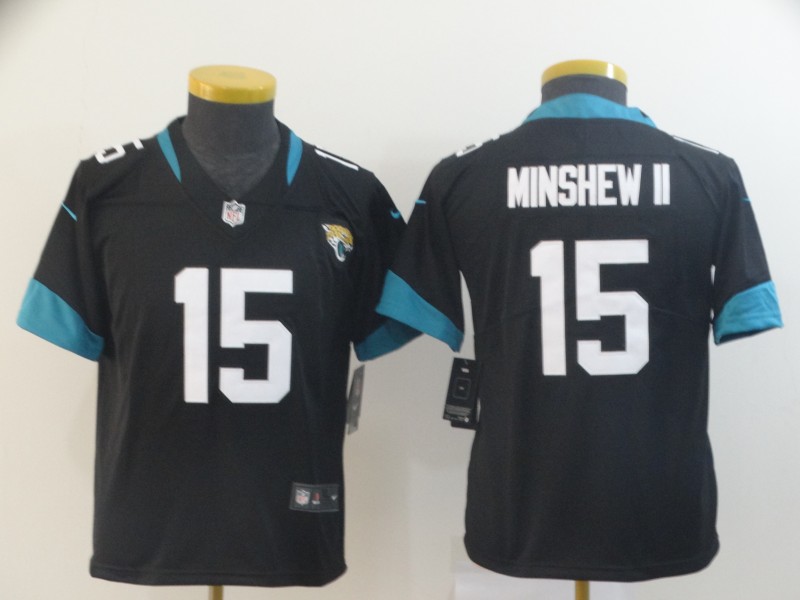 Kids NFL Jacksonville Jaguars #15 Minshew II Black Vapor Limited Jersey