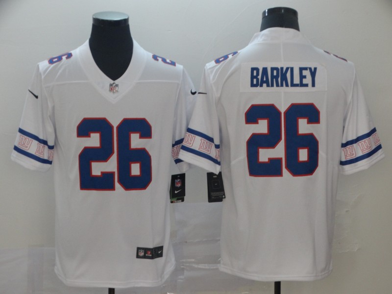 NFL New York Giants #26 Barkley White Sleeve Logo Jersey