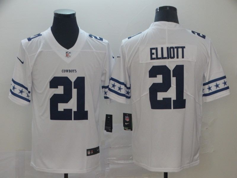 NFL Dallas Cowboys #21 Elliott White Sleeve Logo Jersey