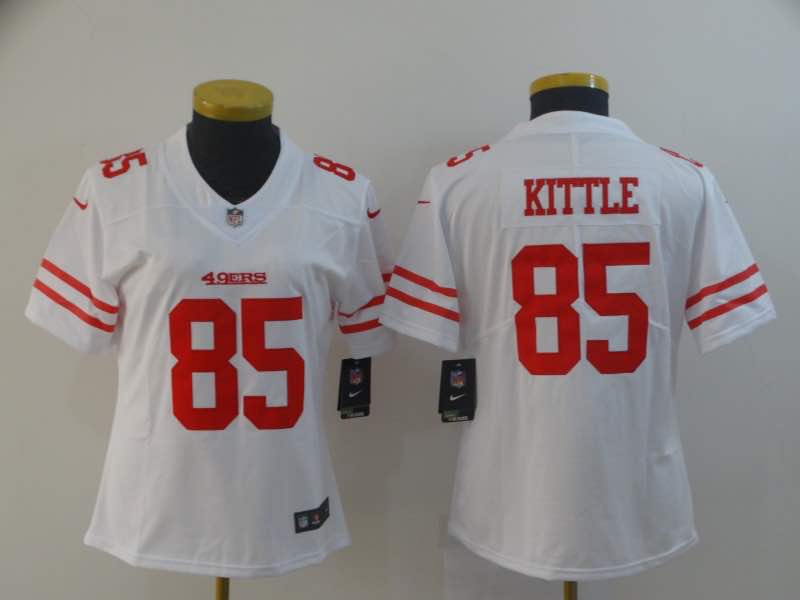 Womens NFL San Francisco 49ers #85 Kittle White Limited Jersey