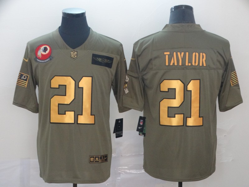 NFL Washington Redskins #21 Taylor Salute to Service Gold Jersey