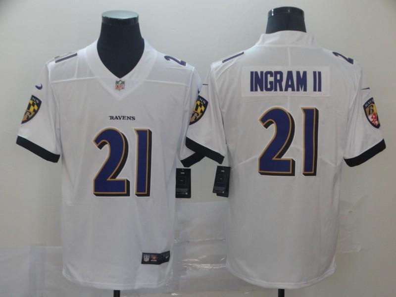 NFL Baltimore Ravens #21 Ingram II White Vapor Limited Jersey