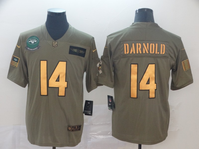 NFL New York Jets #14 Darnold Salute to Service Gold Jersey