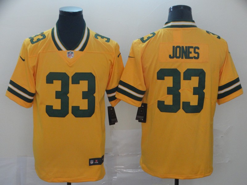 NFL Green Bay Packers #33 Jones Inverted Limited Yellow Jersey