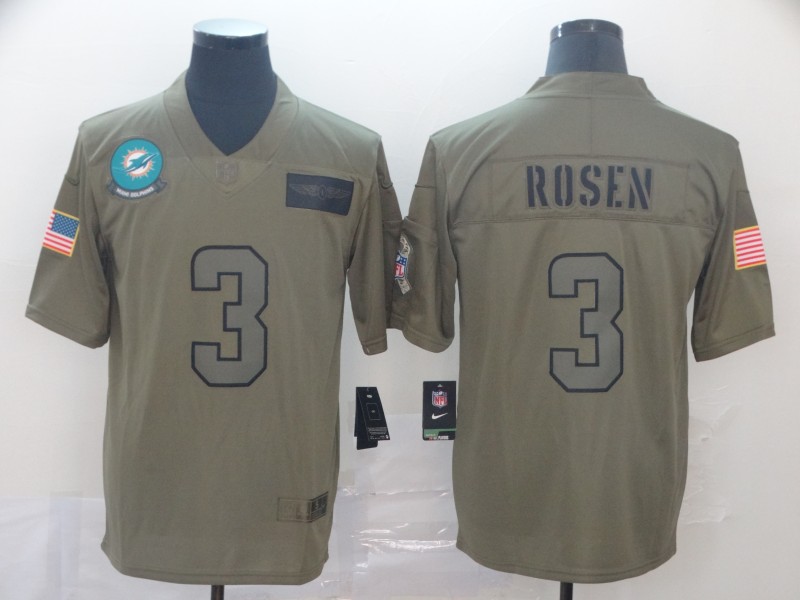 NFL Miami Dolphins #3 Rosen Salute to Service Gold Jersey