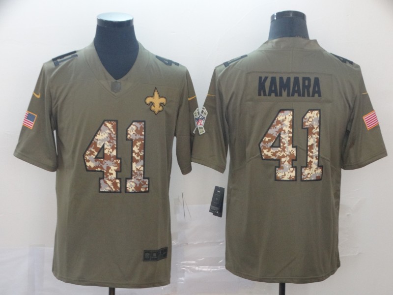 NFL New Orleans Saints #41 Kamara Salute to Service Gold Jersey