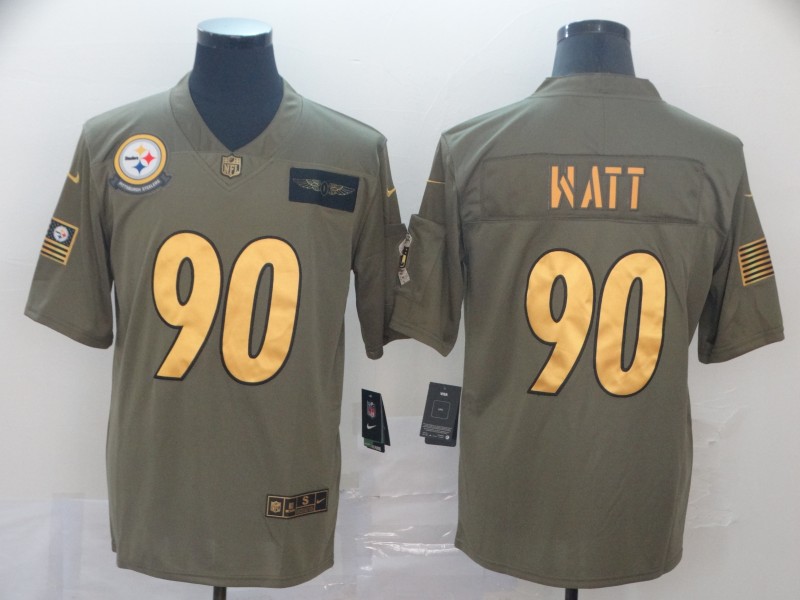 NFL Pittsburgh Steelers #90 Watt Salute to Service Jersey