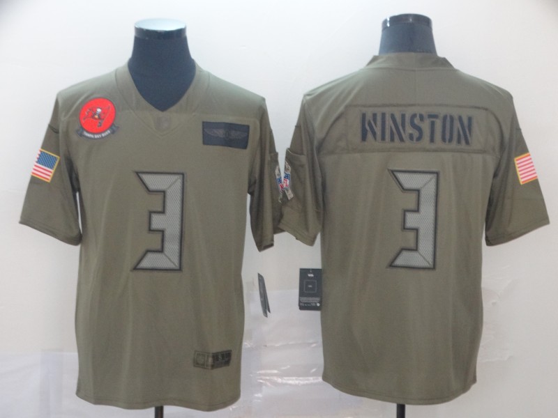 NFL Tampa Bay Buccaneers #3 Winston Salute to Service Gold Jersey