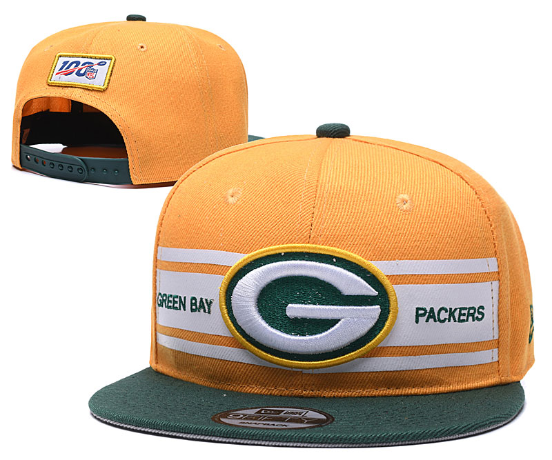 NFL Green Bay Packers Yellow Snapback Hats--YD