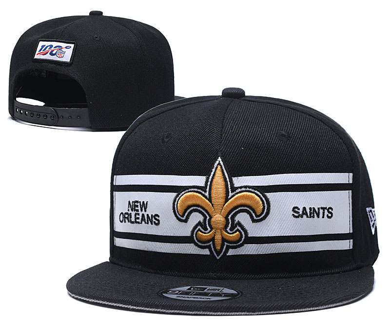 NFL New Orleans Saints Black Snapback Hats--YD