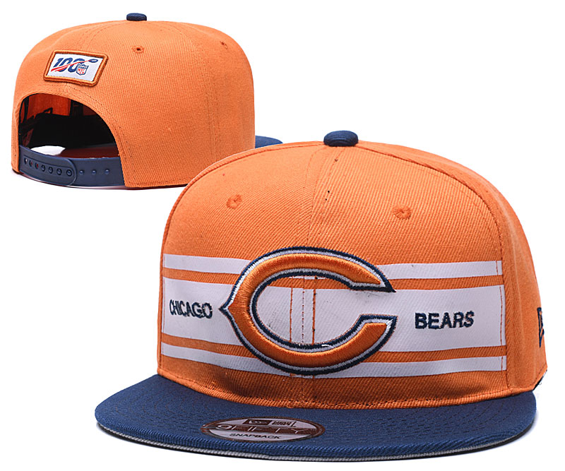 NFL Chicago Bears Orange Snapback Hats--YD