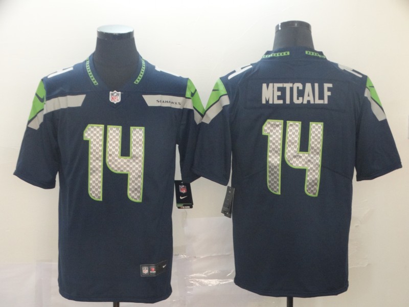 NFL Seattle Seahawks #14 Metcalf Blue Vapor Limited Jerse