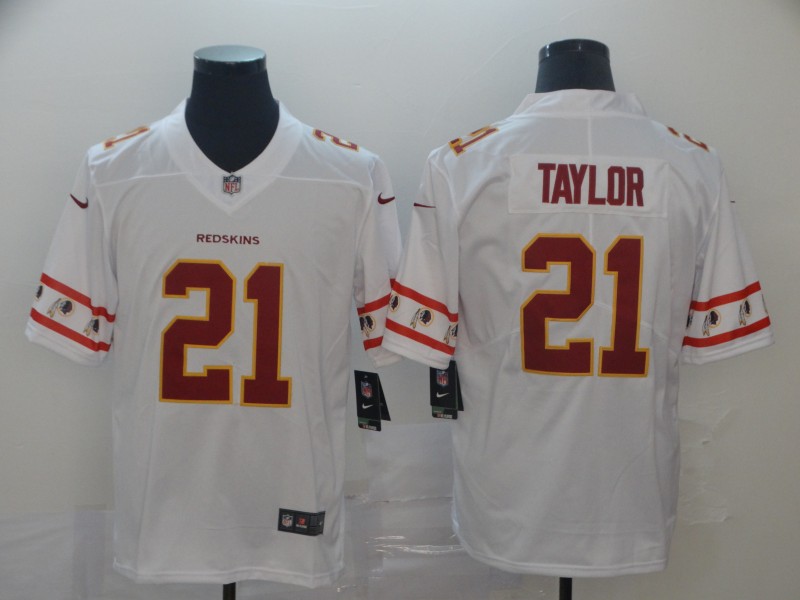 NFL Washington Redskins #21 Taylor White Sleeve Logo Jersey