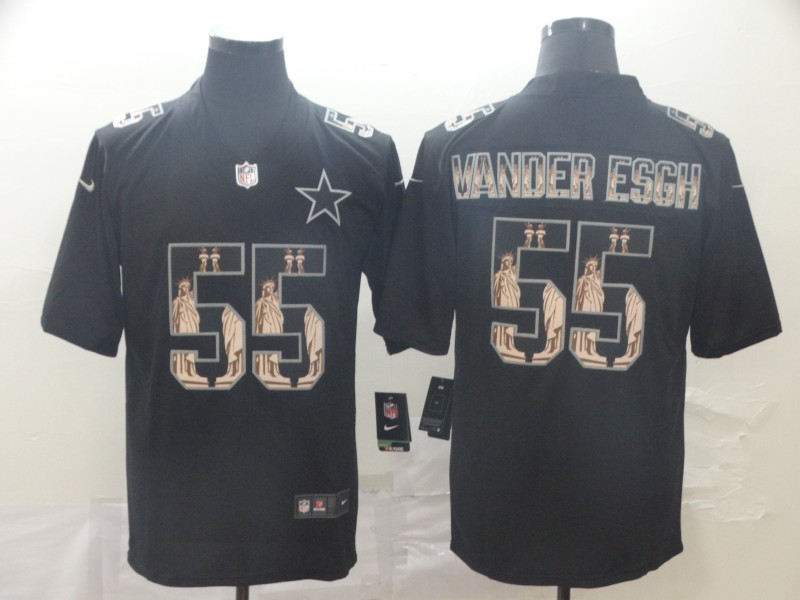 NFL Dallas Cowboys #55 Vander Esch Black the Statue of Liberty Jersey