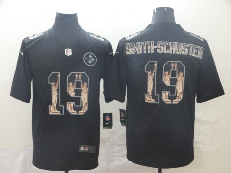 NFL Pittsburgh Steelers #19 Smith-Schuster Black the Statue of Liberty Jersey