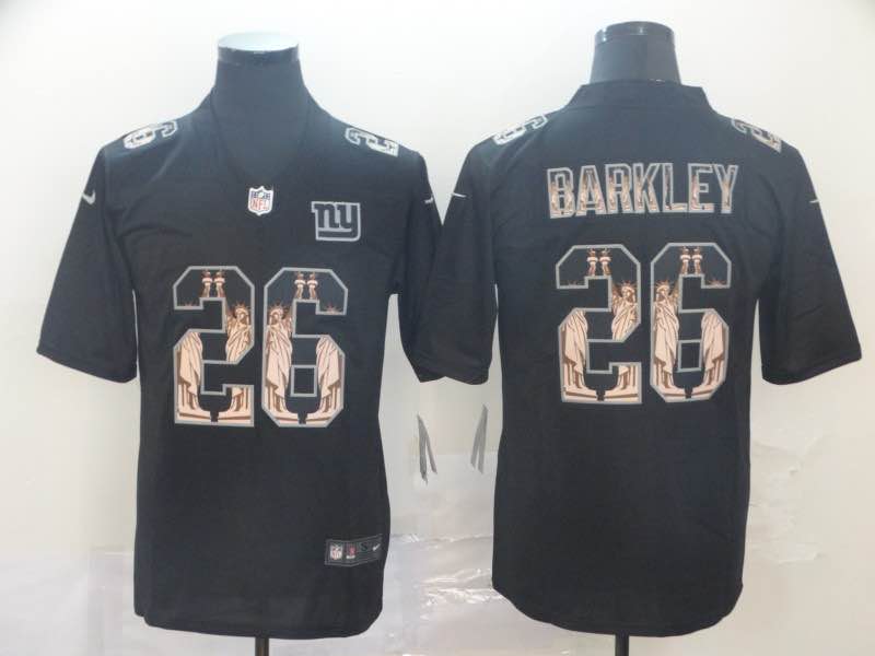 NFL New York Giants #26 Barkley Black the Statue of Liberty Jersey