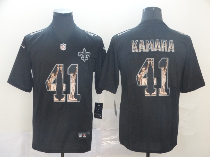 NFL New Orleans Saints #41 Kamara Black the Statue of Liberty Jersey