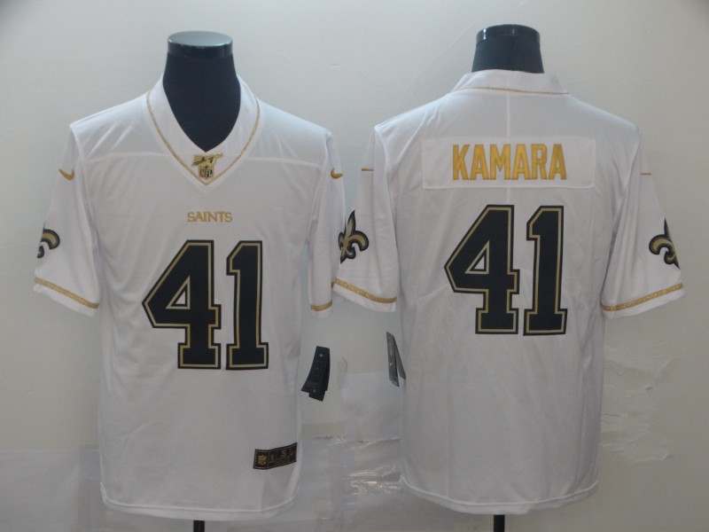 NFL New Orleans Saints #41 Kamara White Throwback Jersey