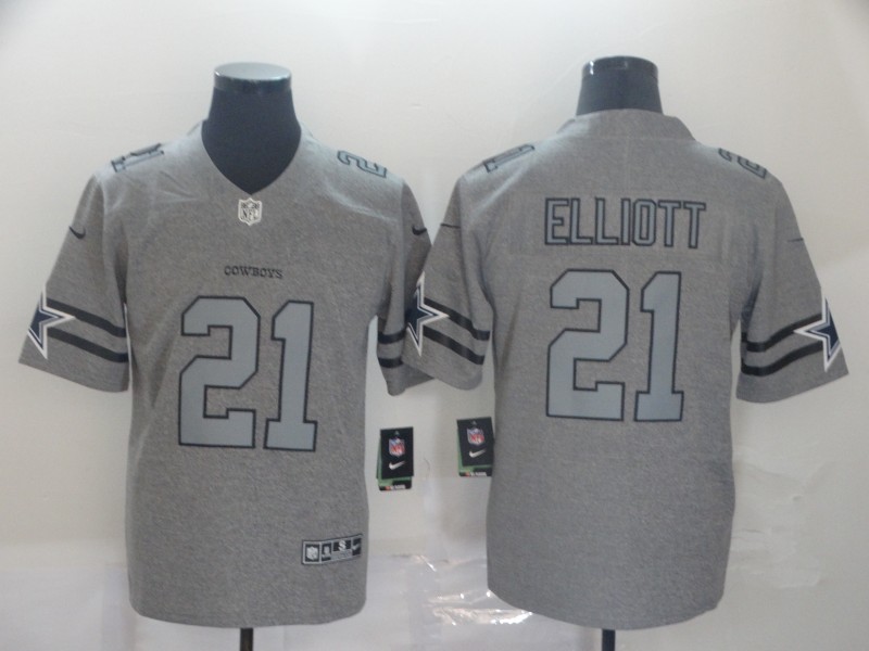 NFL Dallas Cowboys #21 Elliott Grey Throwback Jersey