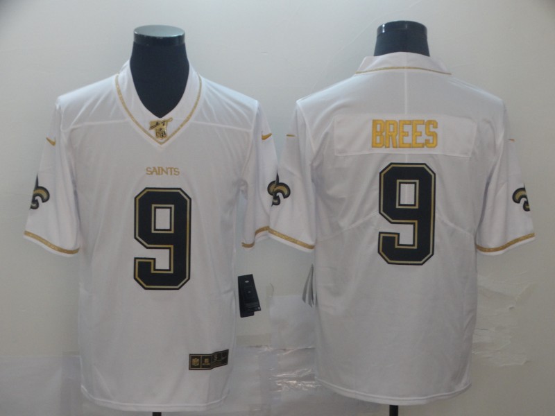 NFL New Orleans Saints #9 Brees White Throwback Jersey