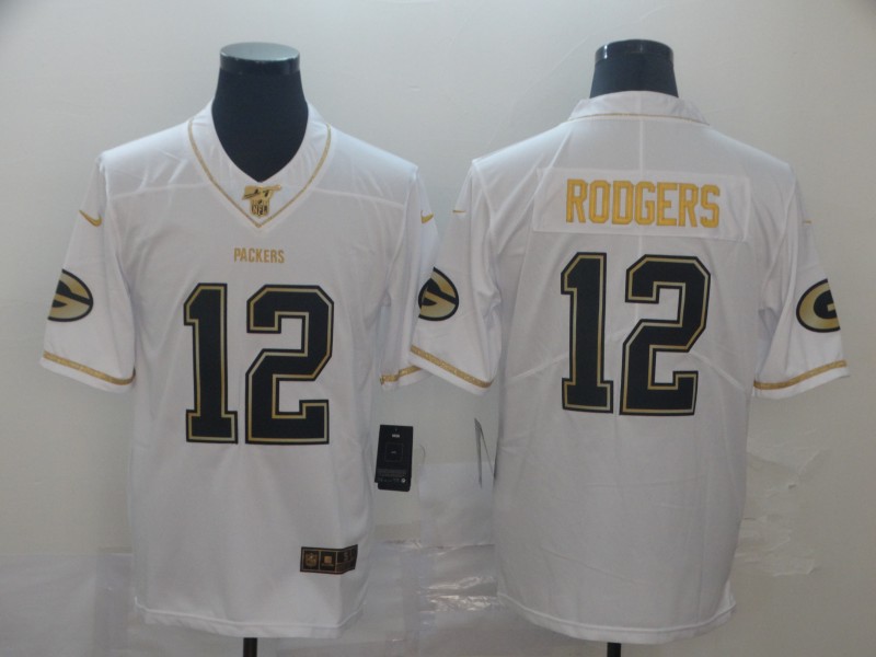 NFL Green Bay Packers #12 Rodgers White Throwback Jersey