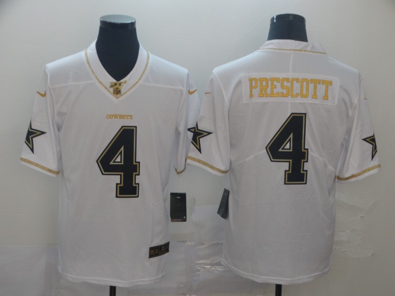 NFL Dallas Cowboys #4 Prescott White Throwback Jersey