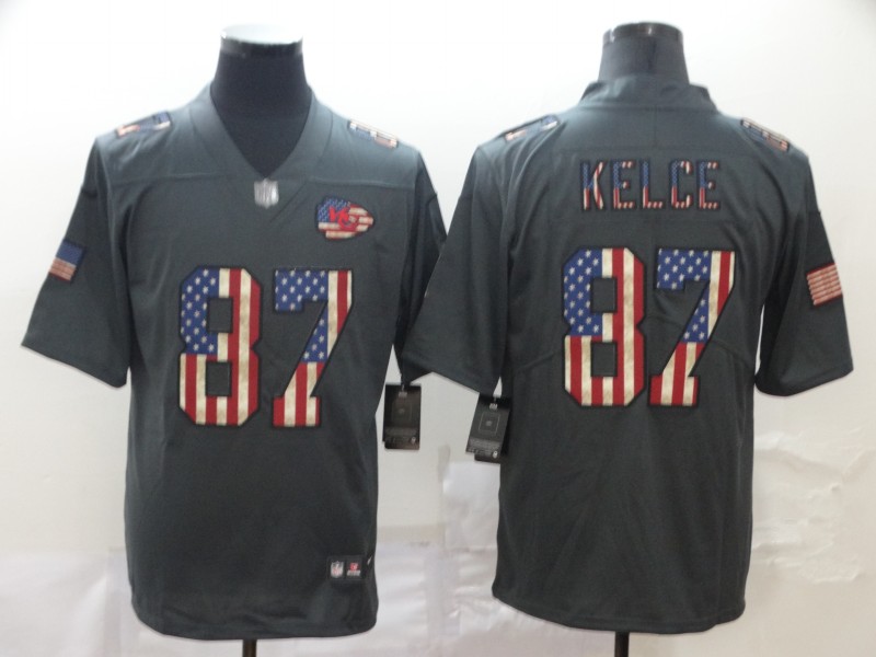 NFL Kansas City Chiefs #87 Kelce USA Flag Jersey