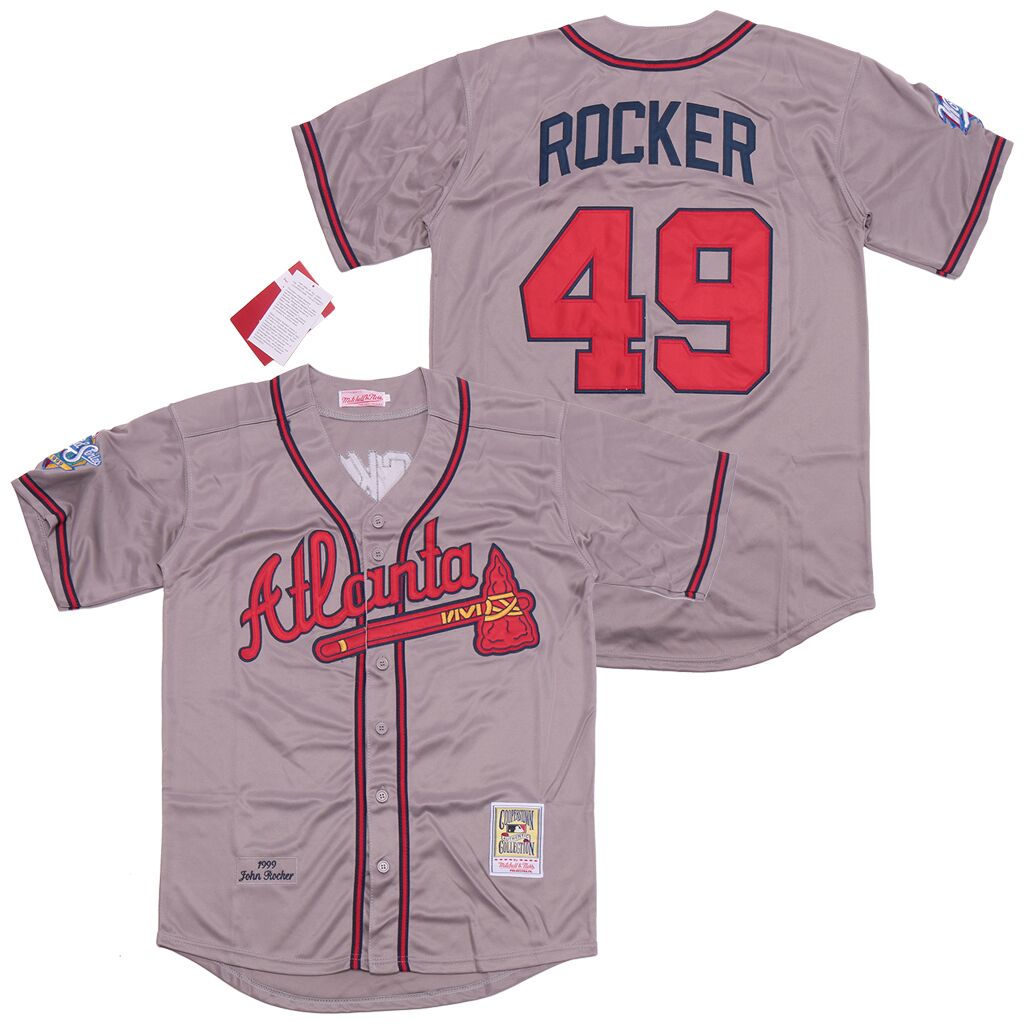 MLB Atlanta Braves #49 Rocker Grey 1999 Throwback Jersey