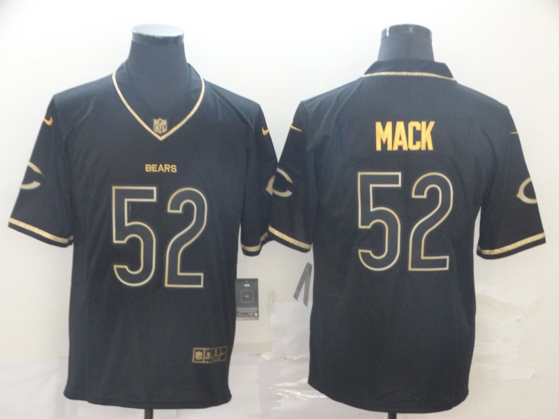 NFL Chicago Bears #52 Mack Black Gold Jersey
