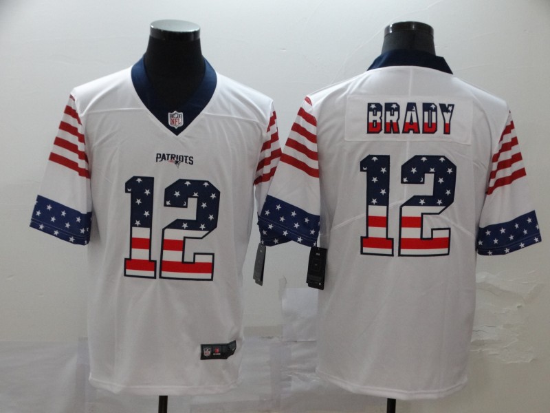 NFL New England Patriots #12 Brady White Flag Limited Jersey