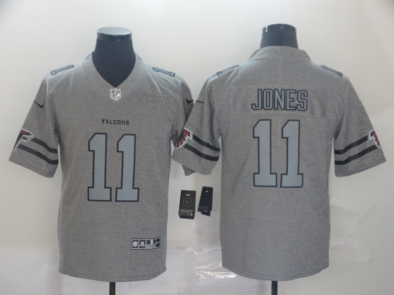 NFL Atlanta Falcons #11 Jones Grey Throwback Jersey