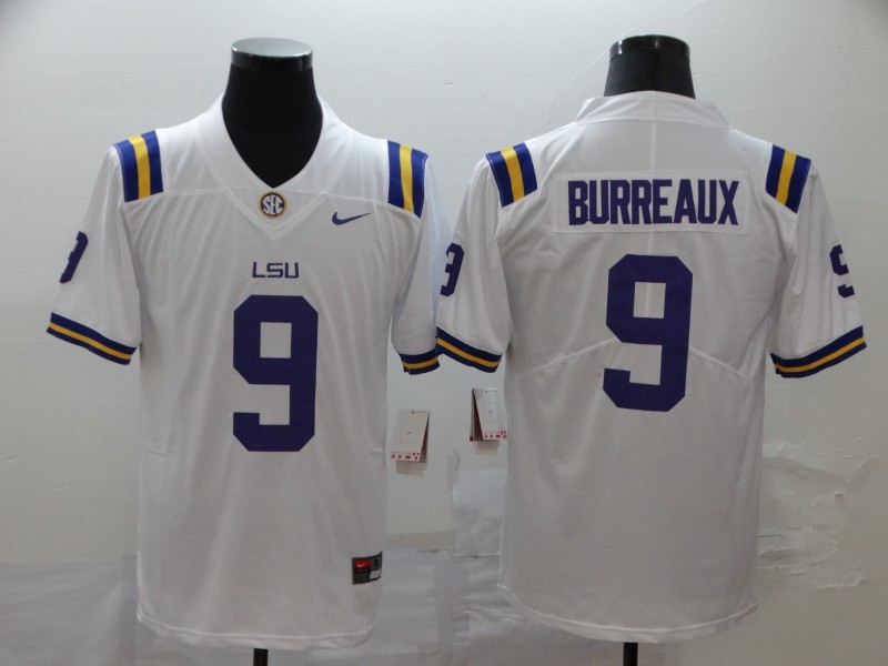 NCAA LSU Tigers #9 Burreaux White Limited Jersey