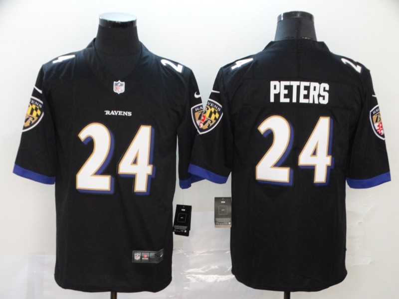 NFL Baltimore Ravens #24 Peters Black Vapor Limited Jersey