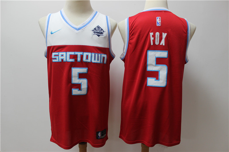 NBA Sacramento Kings #5 Fox Red Jersey