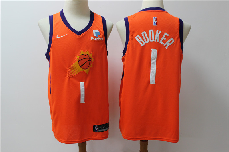 NBA Phoenix Suns #1 Booker Orange Jersey