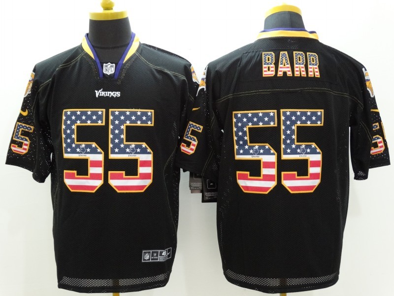 NFL Minnesota Vikings #55 Barr Black USA Flag Jersey